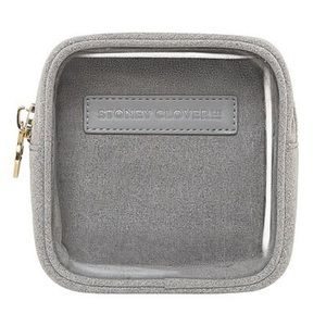 Heather gray clear front mini pouch